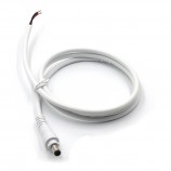 dc5.5*2.1mm male with lock to open waterproof white cable